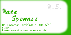 mate szenasi business card